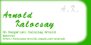 arnold kalocsay business card